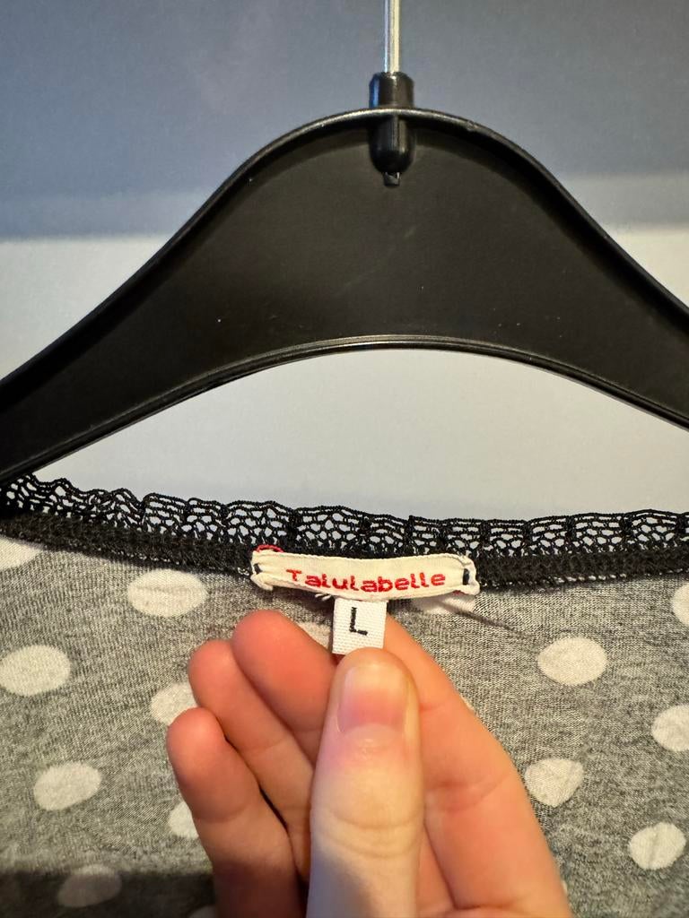 Talulabelle wikkeltop met stip en magenta mouw, Kleding | Dames, Ophalen of Verzenden, Gedragen, Maat 42/44 (L), Zwart
