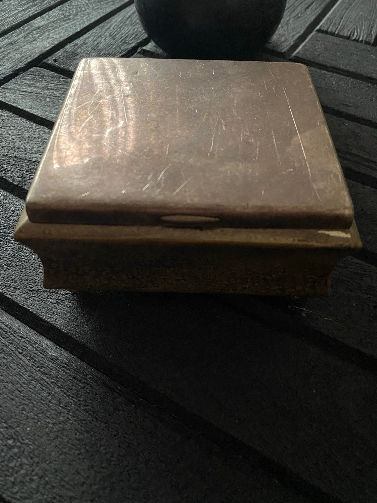 Vintage metalen doosje met houten interieur - Hoyng Jungerha, Verzenden