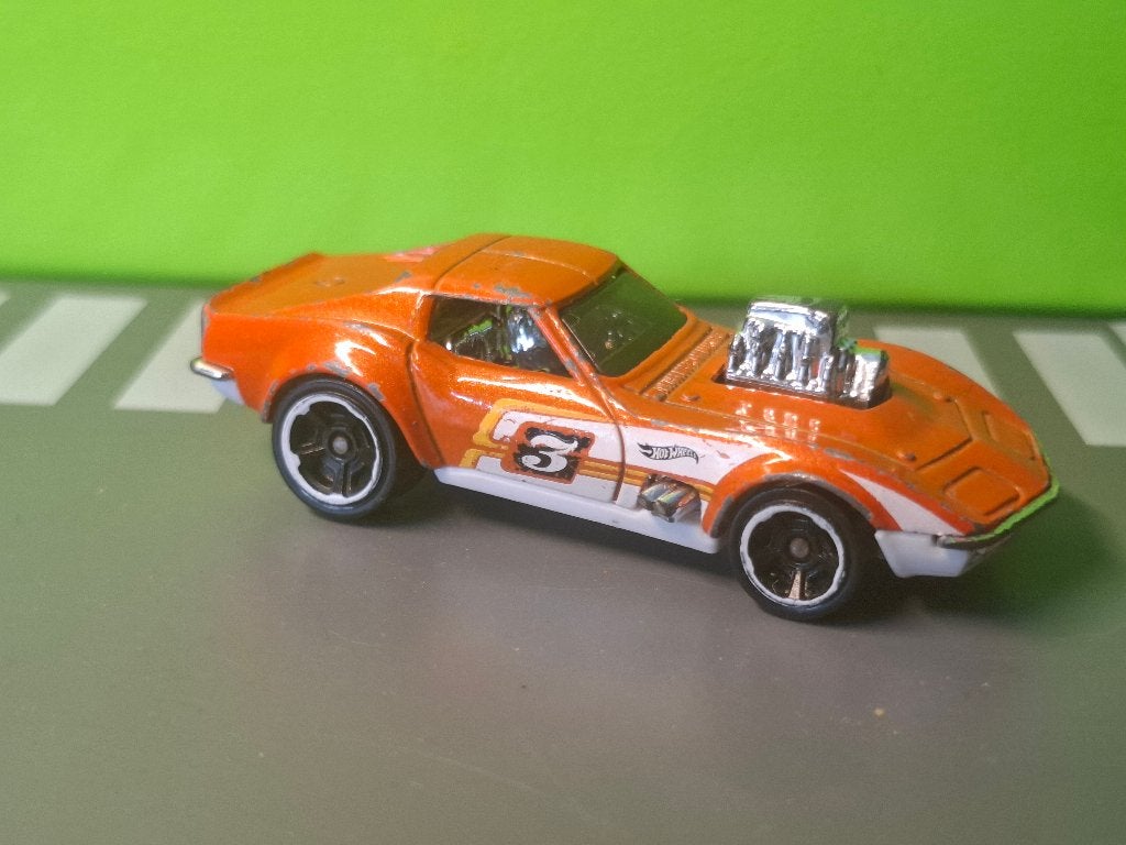 Hotwheels - 1968 Chevrolet Corvette Gas Monkey [oranje] 1/60, Ophalen of Verzenden, Gebruikt, Auto