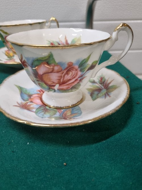 -	Kop en schotels paragon drie stellen, Ophalen of Verzenden, 'T Olde Gre-j, Info@toldegrej.nl, Endepoelstraat 20f Didam