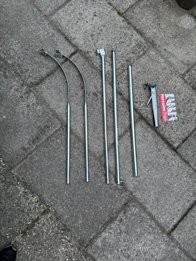 Hercules Triple framespanner &verstelbare stalen boogstangen, Caravans en Kamperen, Ophalen, Zo goed als nieuw, Polyester, Overige merken