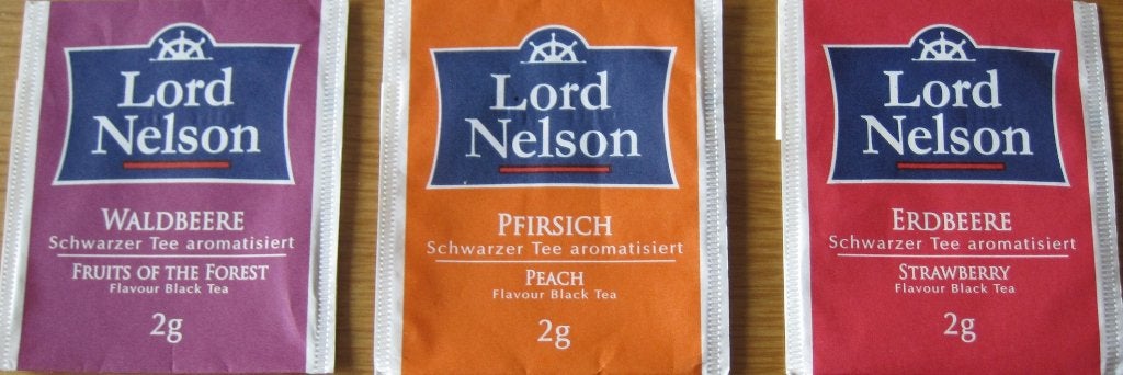 setje van drie theezakjes van Lord Nelson vruchtenthee, Verzenden, Theezakje(s)