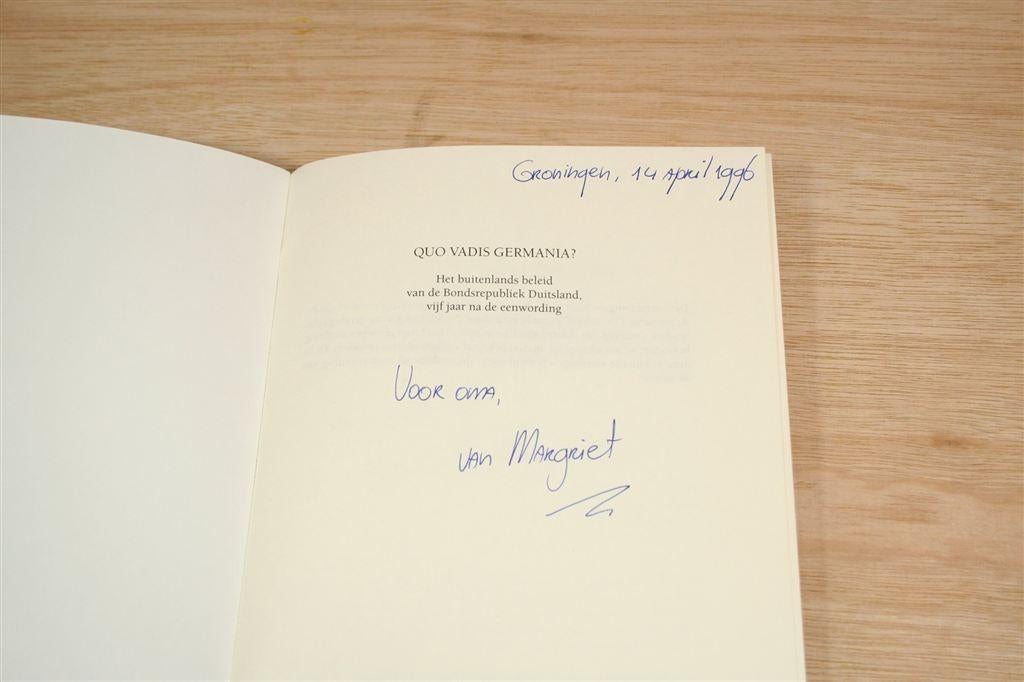 Quo Vadis Germania? — Gesigneerd — Over Duitsland, Ophalen of Verzenden, Zo goed als nieuw, Europa