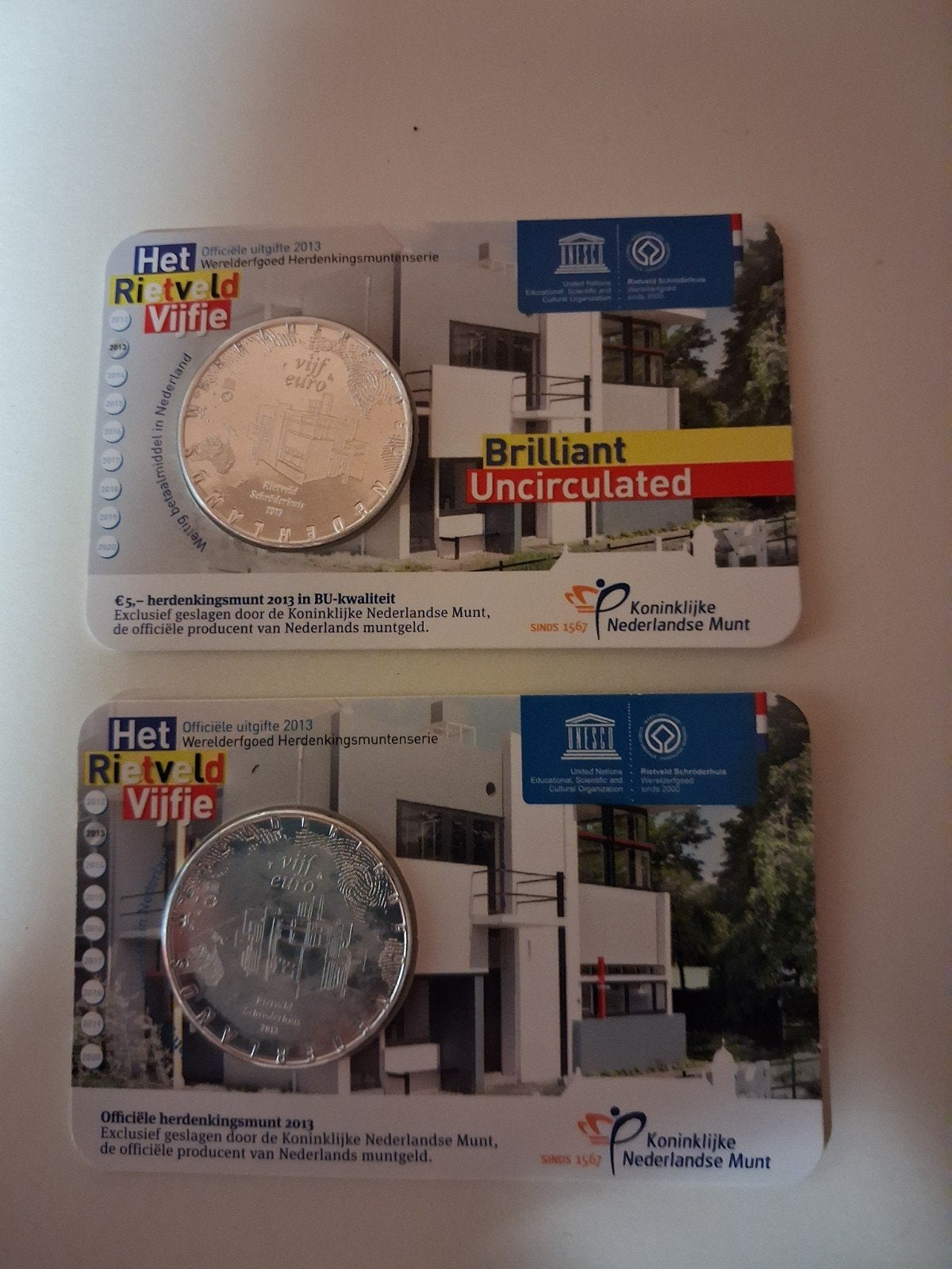 Coincards Het Rietveld vijfje BU en UNC 2013., Ophalen of Verzenden, Koningin Beatrix, Euro's