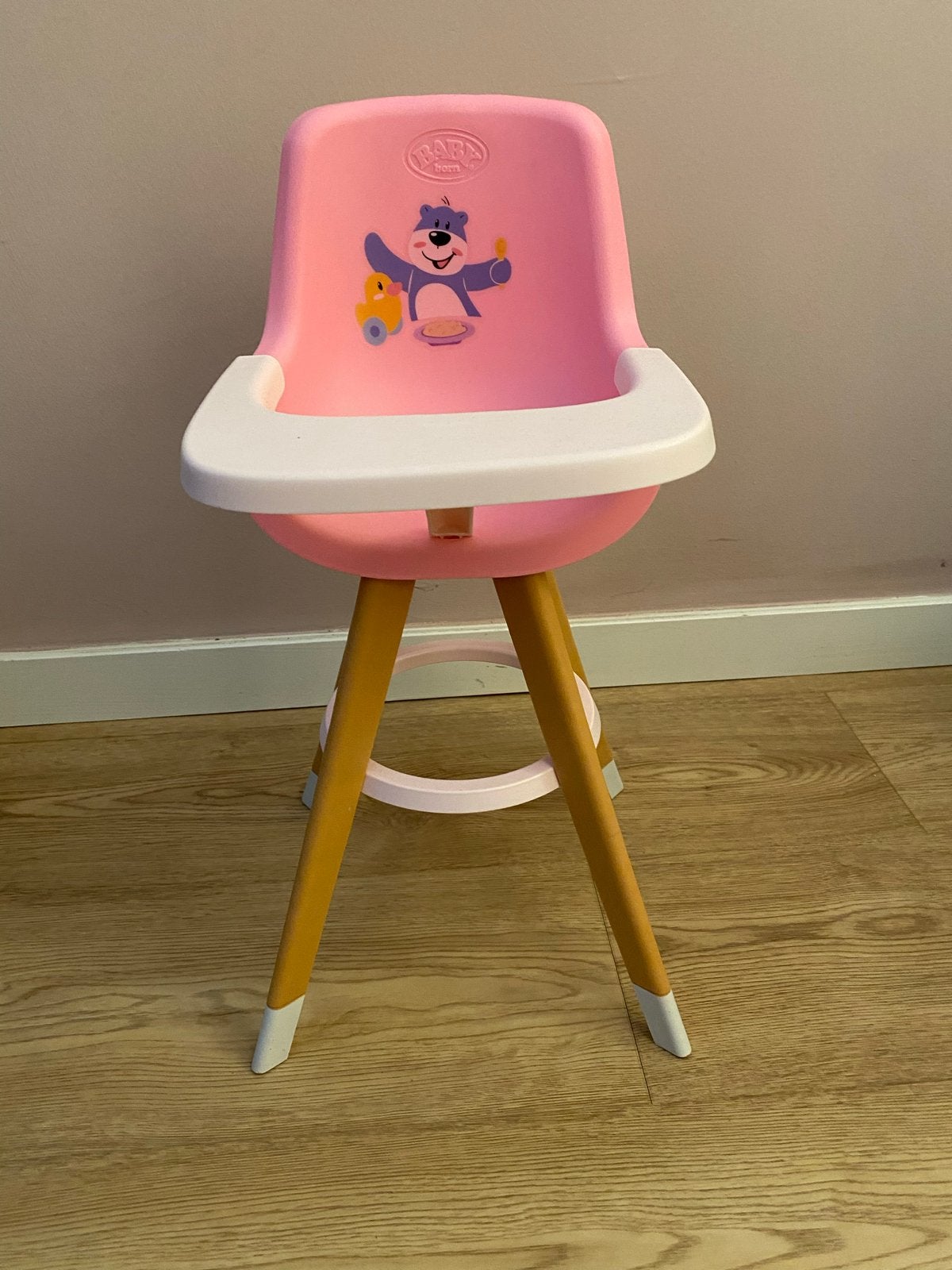 BABY born poppenstoel/kinderstoel roze met houten poten, Ophalen, Zo goed als nieuw, Babypop