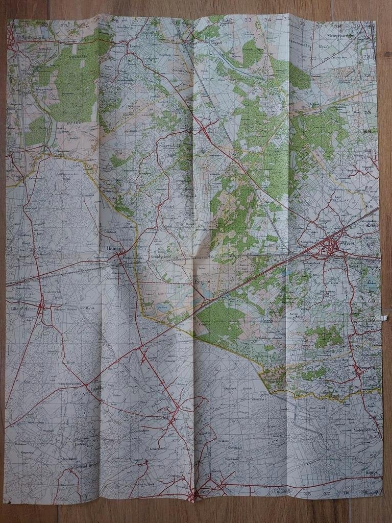 57O / stafkaart uit 1939 Valkenswaard Weert Maarheeze Budel, Ophalen of Verzenden, 1800 tot 2000, Landkaart, Zo goed als nieuw
