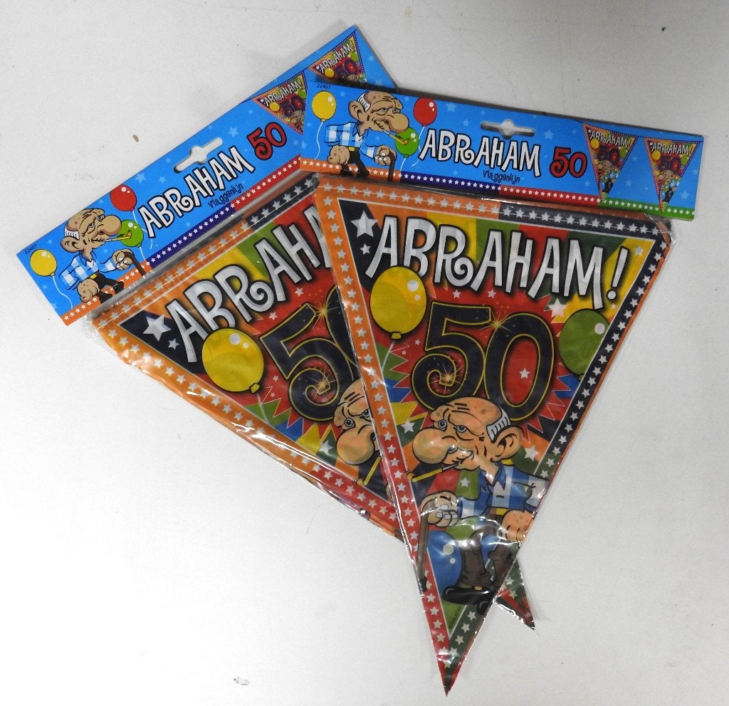 vlaggenlijn Abraham 2 stuks, Ophalen of Verzenden, Nieuw, Versiering, Abraham of Sarah