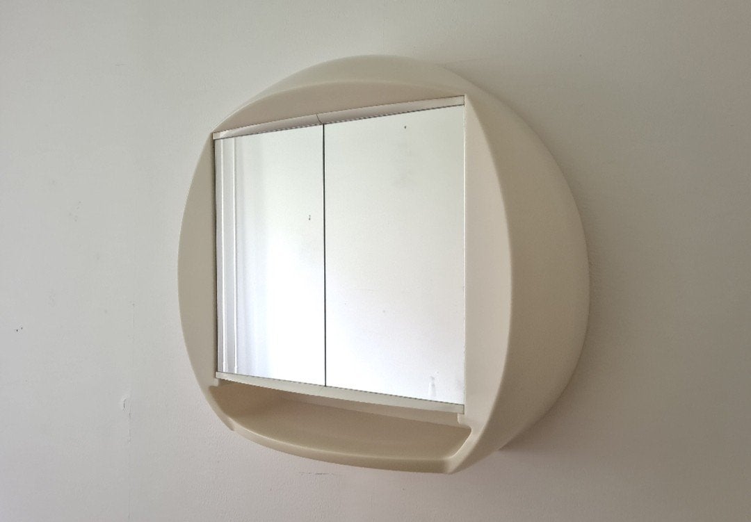 Vintage Allibert Spiegelkast met Verlichting en Stopcontact, Ophalen, 50 tot 100 cm, Minder dan 25 cm, Minder dan 100 cm