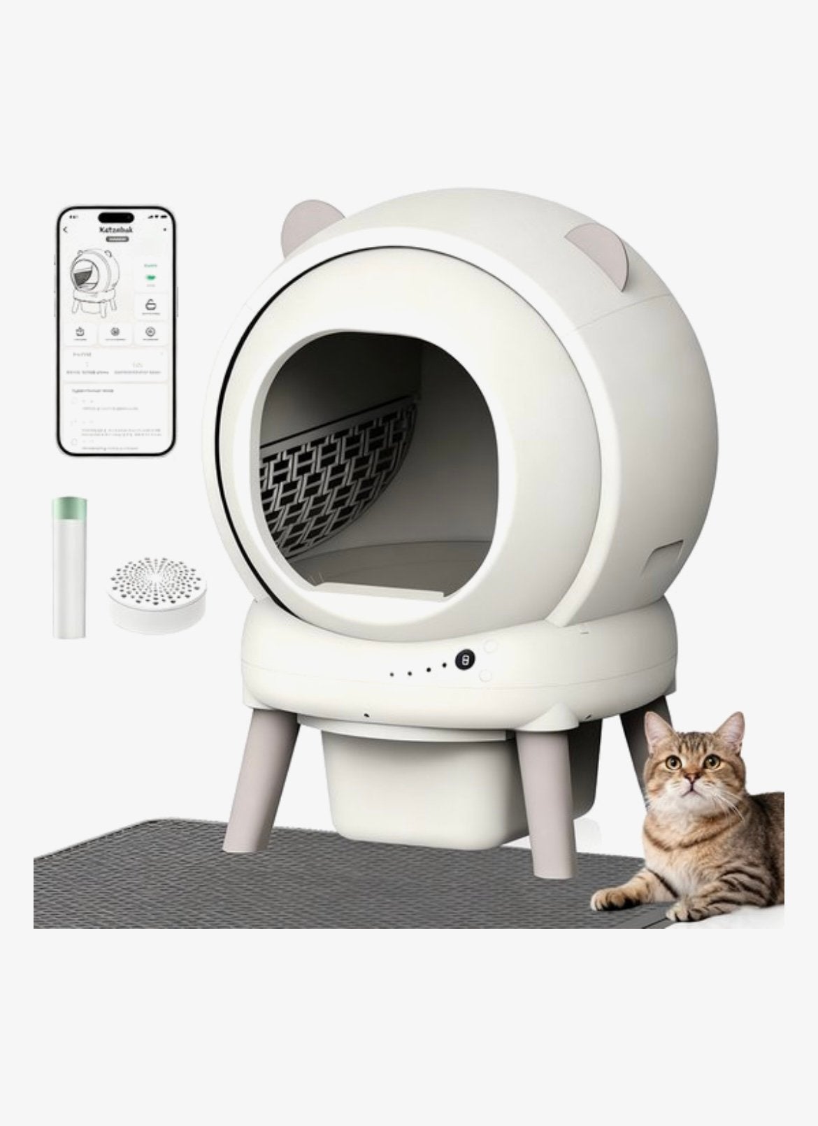 Automatische slimme kattenbak, Ophalen of Verzenden, Zelfreinigend, Zo goed als nieuw, Open