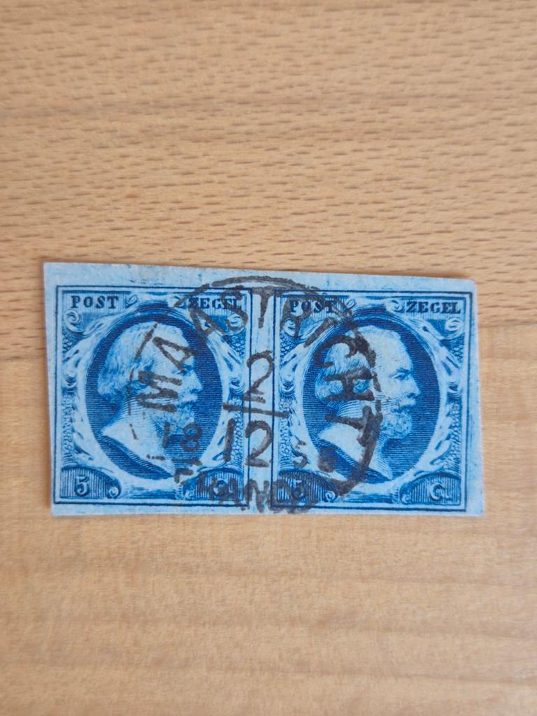 Nederland 1852 Koning Willem III (paar), Postzegels en Munten, Postzegels | Nederland, Ophalen of Verzenden, T/m 1940, Gestempeld