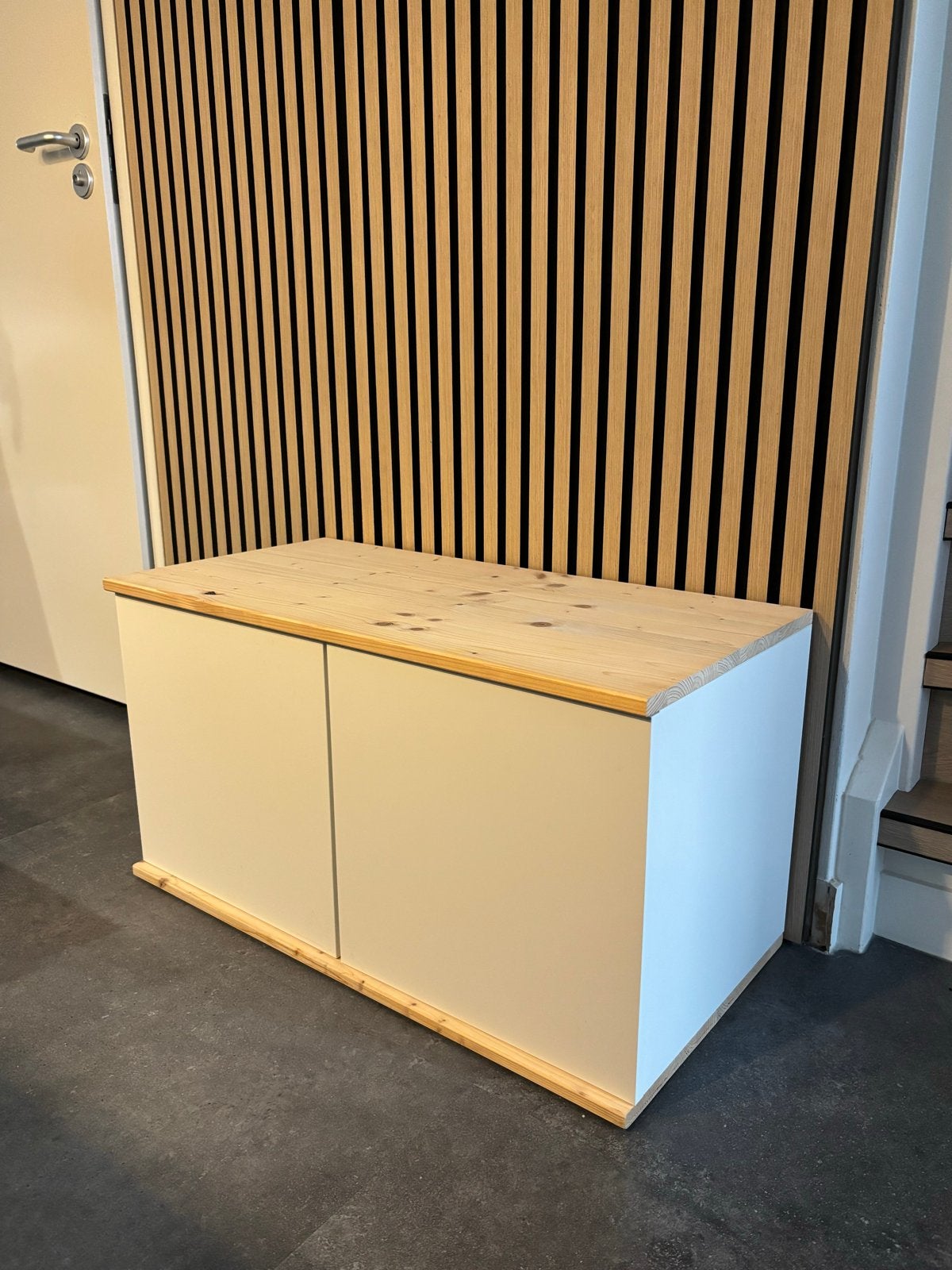 Zitbankje met opbergruimte (2 stuks), zelfgemaakt, Huis en Inrichting, Ophalen, Gebruikt, Twee, Wit