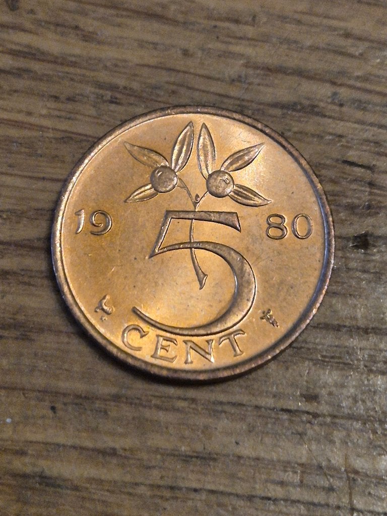 Nederland - 5 Cent 1980 PR+, Verzenden, Koningin Juliana, Losse munt