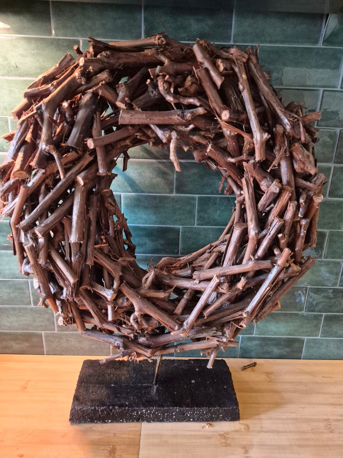 Decoratieve krans van takken - 38x50cm, Huis en Inrichting, Ophalen, Gebruikt, Landelijk, Natuurlijk materiaal
