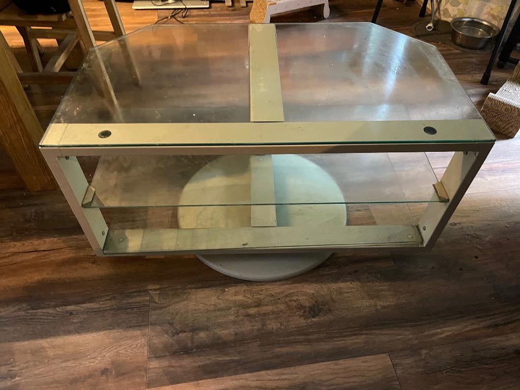 tv-tafel Ikea op draaivoet, Ophalen, Gebruikt, 50 tot 100 cm, Glas