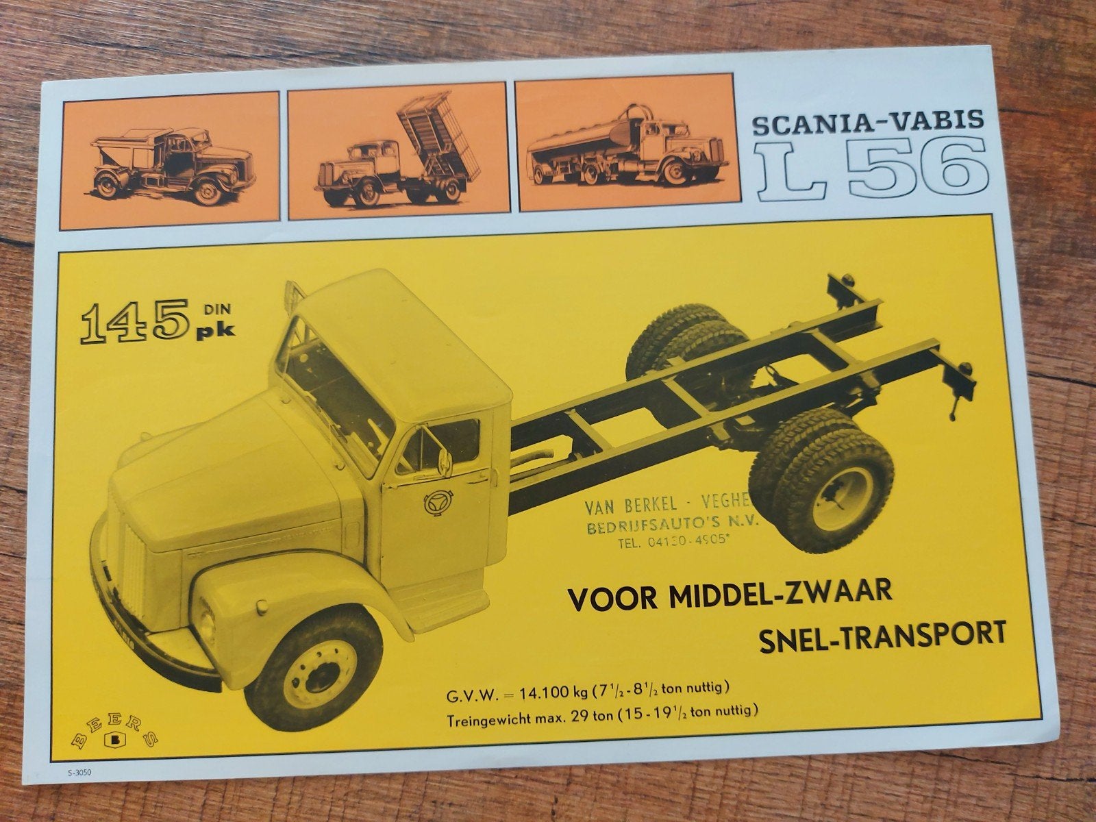Scania L 56 vrachtwagen folder sheet NL, Ophalen of Verzenden, Zo goed als nieuw, Overige merken