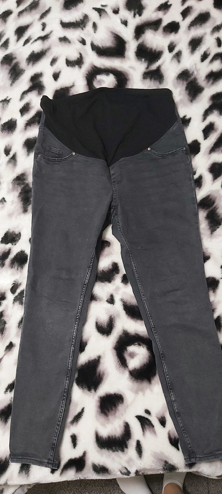 Zwarte zwangerschapsjeans met buikband, Ophalen, Zo goed als nieuw, Zwart, Buikband
