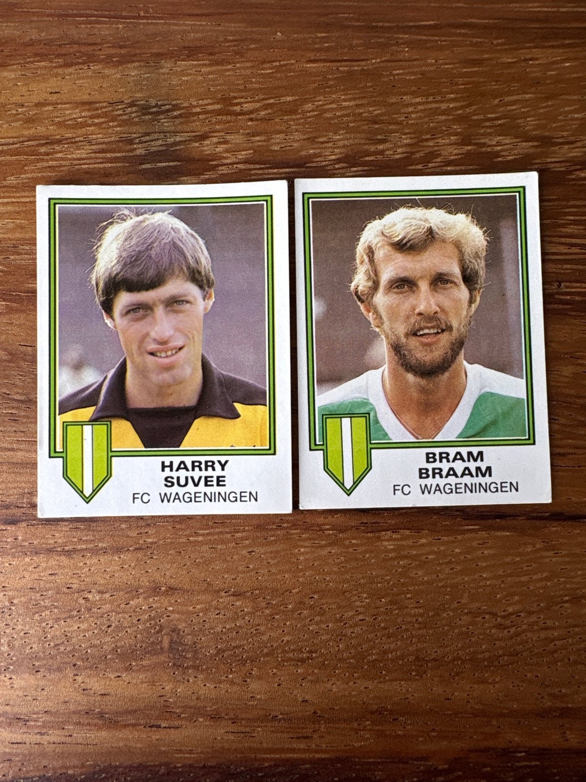 Panini Voetbal 1981 - Harry Suvee & Bram Braam FC Wageningen, Ophalen of Verzenden, Gebruikt, Stickers en Plaatjes
