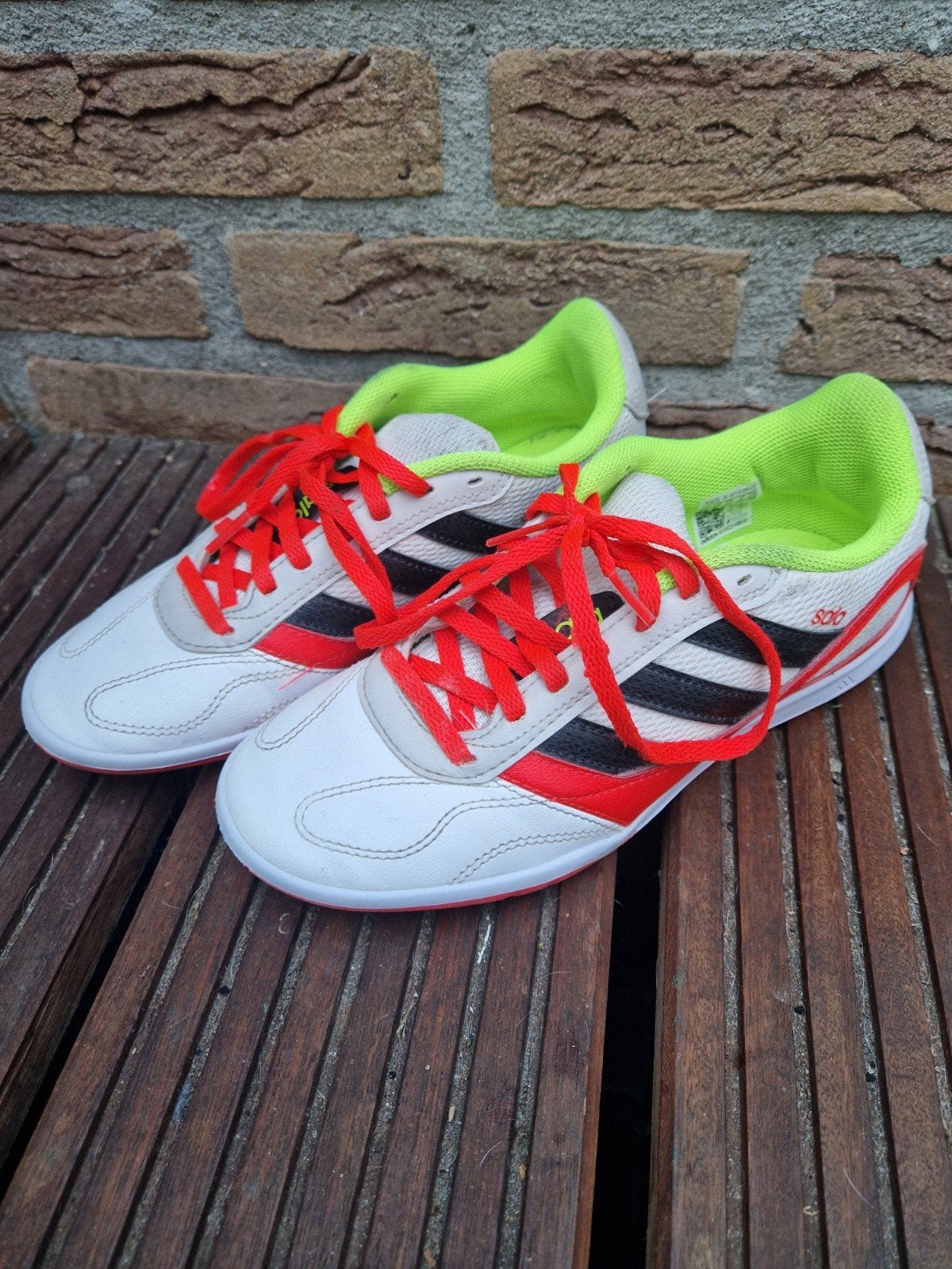 Adidas Sportschoenen Maat 38 - Wit/Rood/Neon, Gebruikt, Maat XS of kleiner, Schoenen, Ophalen of Verzenden