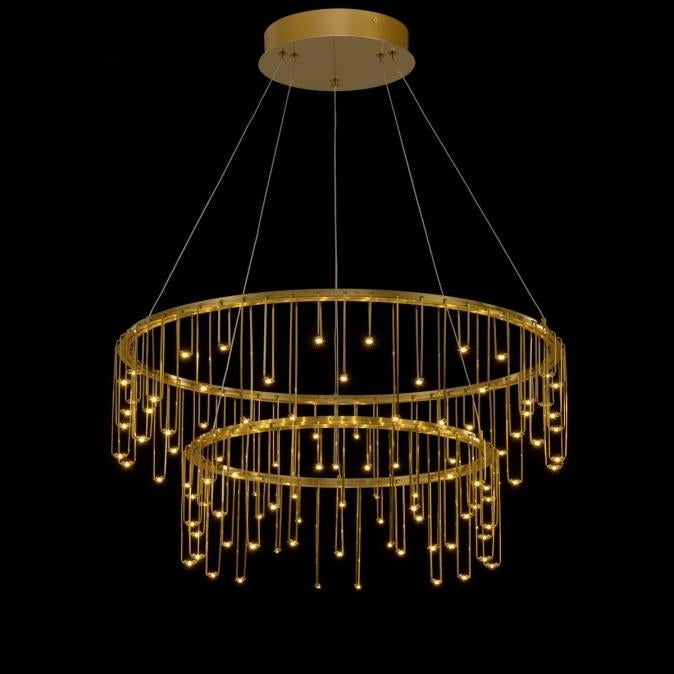 kroonluchter led messing goud tafel vide bedrijf hanglamp, Ophalen of Verzenden, Nieuw, Minder dan 50 cm