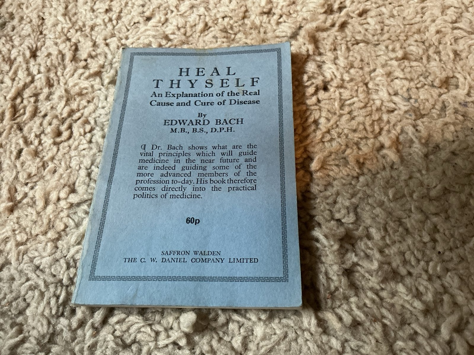 Heal Thyself - Edward Bach (Vintage Geneeskunde) giro 555, Boeken, Ophalen of Verzenden, Gelezen, Kruiden en Alternatief