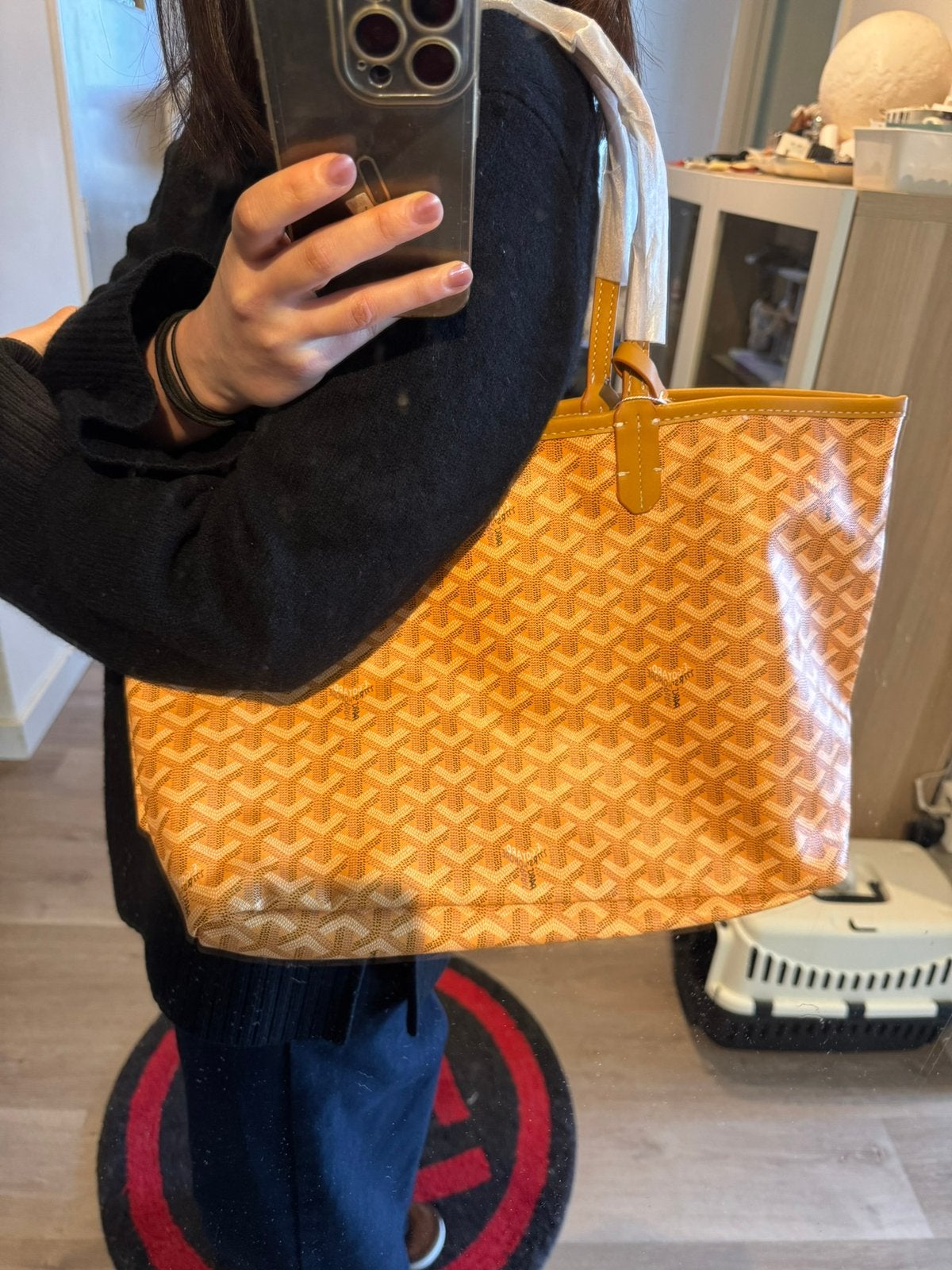 Goyard Bag Yellow Medium Canvas Tote Bag, Sieraden, Tassen en Uiterlijk, Tassen | Damestassen, Ophalen of Verzenden, Nieuw, Geel