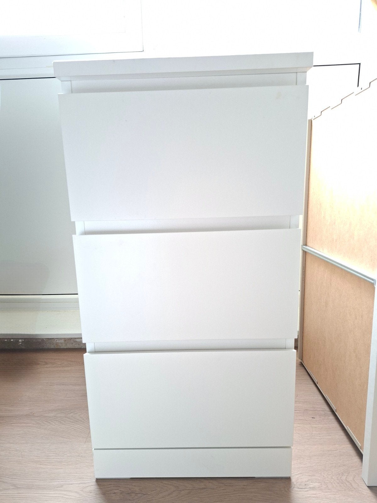 Witte ladekast met 3 laden zgan, Huis en Inrichting, Kasten | Ladekasten, Ophalen, Zo goed als nieuw, 3 of 4 laden, Minder dan 100 cm