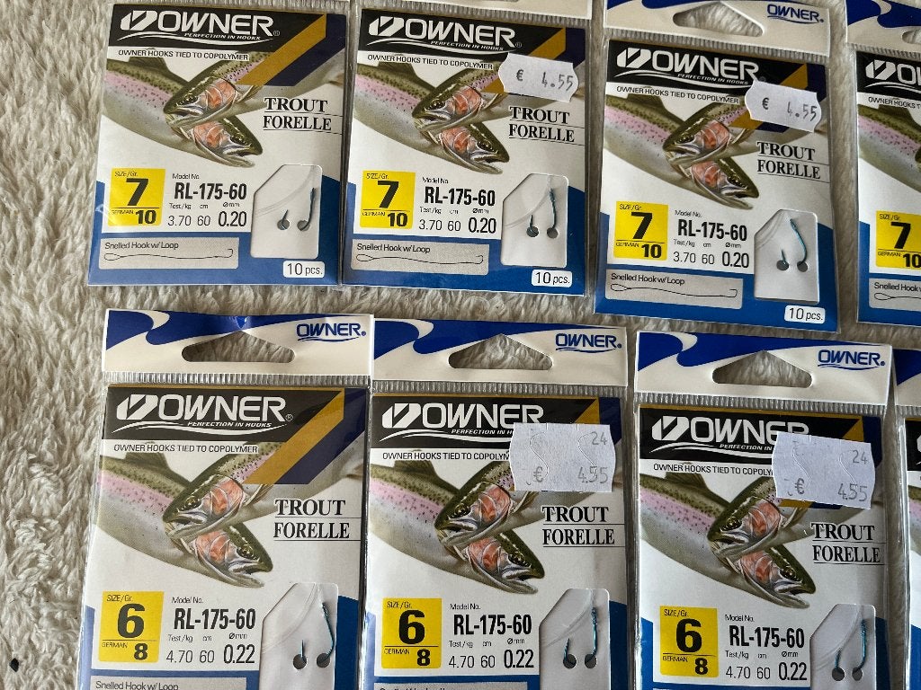 adv 297 / NIEUW mixpartij 8 onderlijnboekjes forel OWNER, Ophalen of Verzenden, Nieuw, Haak