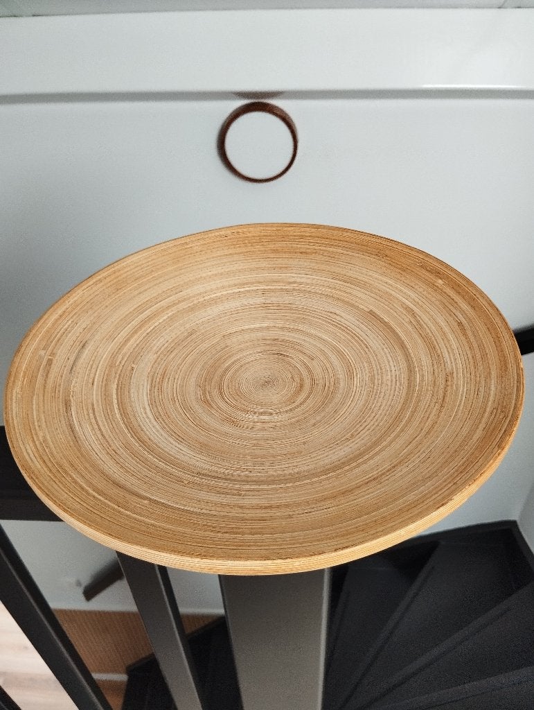 Decoratie schaal bamboe, Huis en Inrichting, Woonaccessoires | Schalen en Manden, Gebruikt, Schaal, Rond, Ophalen of Verzenden
