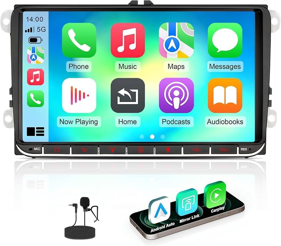 9" Autoradio CarPlay & Android Auto voor VW Seat Skoda, Ophalen of Verzenden, Nieuw