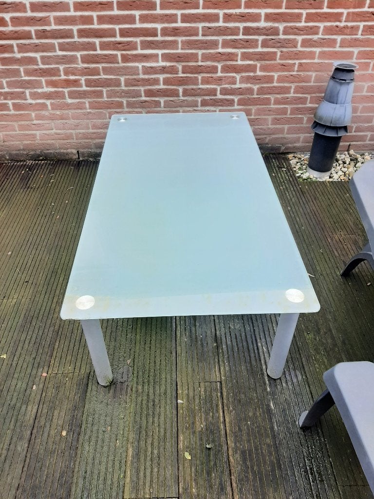 Glazen salontafel, Ophalen, Minder dan 50 cm, Gebruikt, 100 tot 150 cm