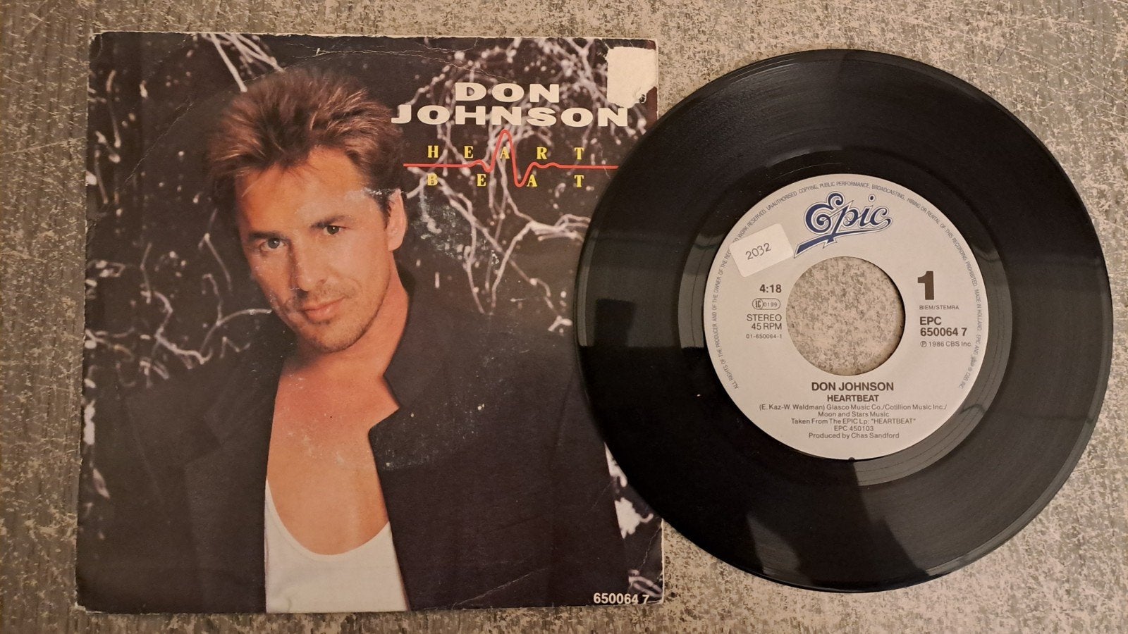 Don johnson  - heartbeat, Fotohoes, Ophalen of Verzenden, Gebruikt, Pop
