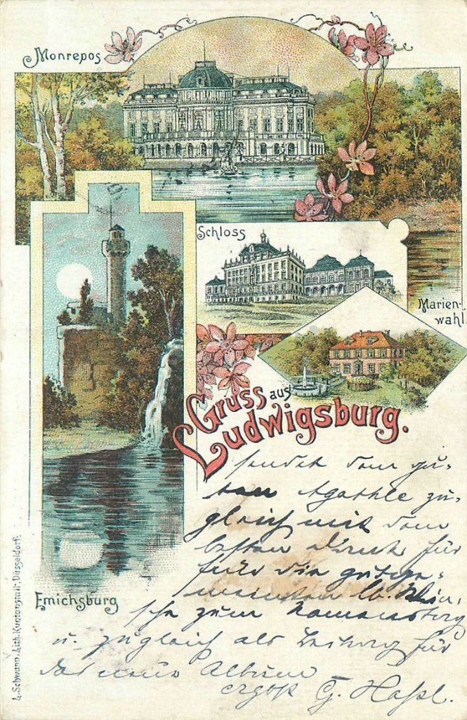 701-252-025 Ludwigsburg Litho, Ophalen of Verzenden, Voor 1920, Duitsland