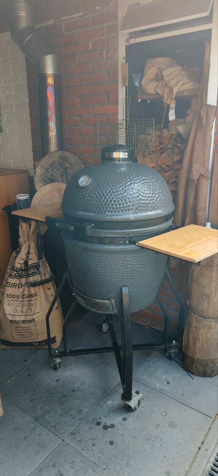 Grillguru Kamado BBQ large 48 cm - Grijs, Ophalen, Gebruikt, Grillguru