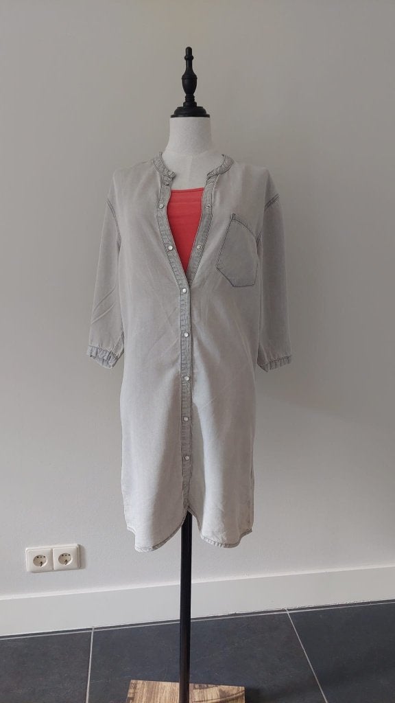 Stoere jurk - drukknopen - driekwart mouw - XS / Soyaconcept, Soyaconcept, Ophalen of Verzenden, Zo goed als nieuw, Maat 34 (XS) of kleiner