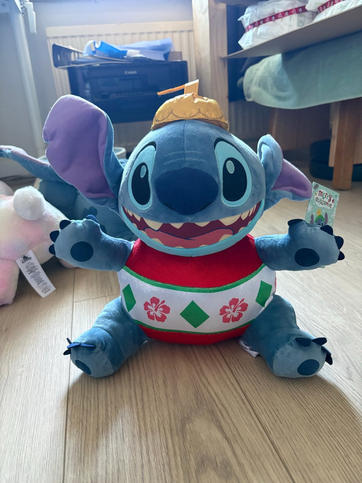 Disney Stitch Merry Stitchmas Knuffel, Disney, Overige typen, Blauw, Nieuw