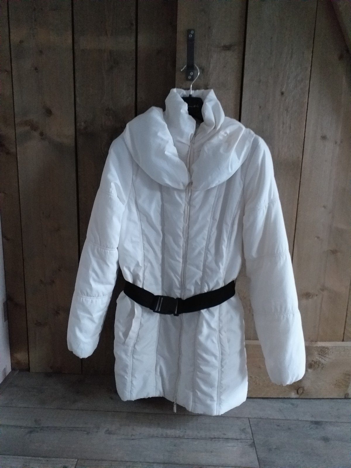 Stijlvolle dames winterjas, Maat 38/40 (M), Wit, Ophalen of Verzenden, Onbekend