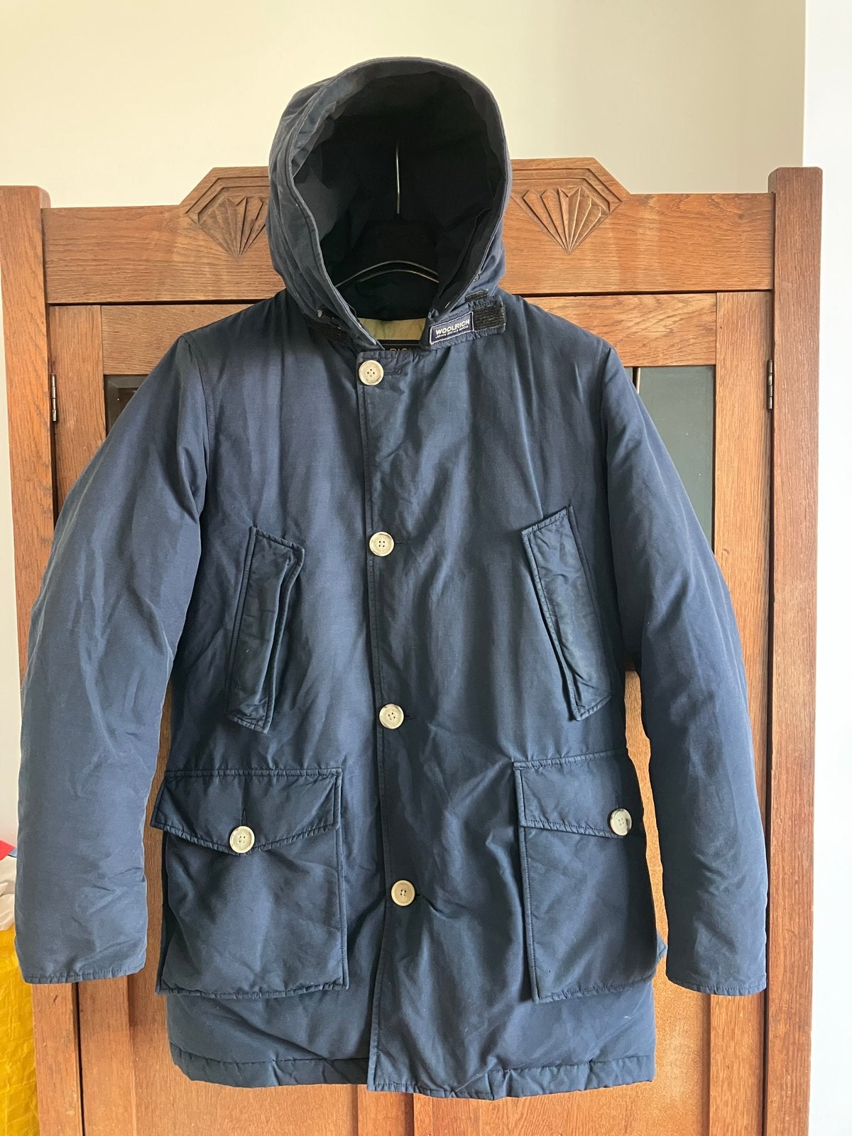 Woolrich Arctic Parka Maat M - Goede Staat, Kleding | Heren, Jassen | Winter, Ophalen, Gedragen, Maat 48/50 (M), Blauw
