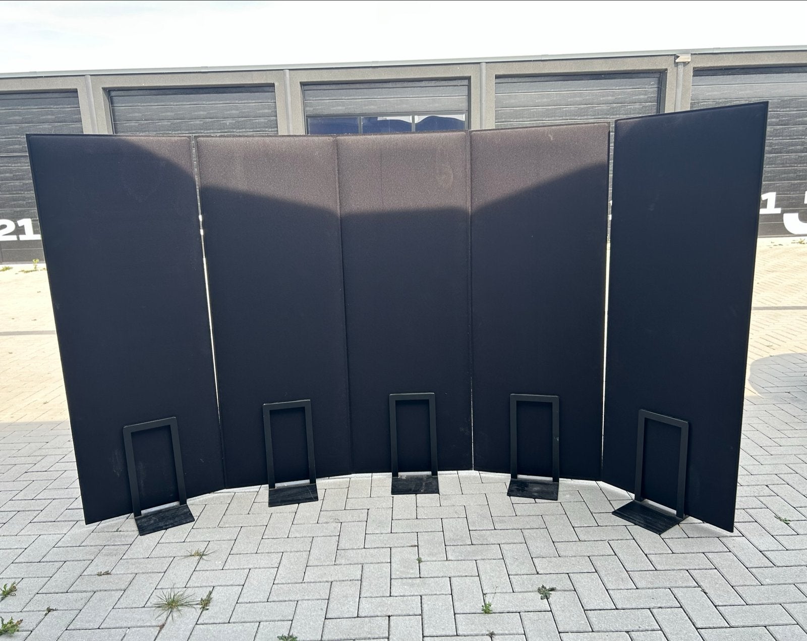 5 zwarte akoestische panelen met ijzeren voetsteun, Werkplek, Ophalen, Gebruikt, Inrichting