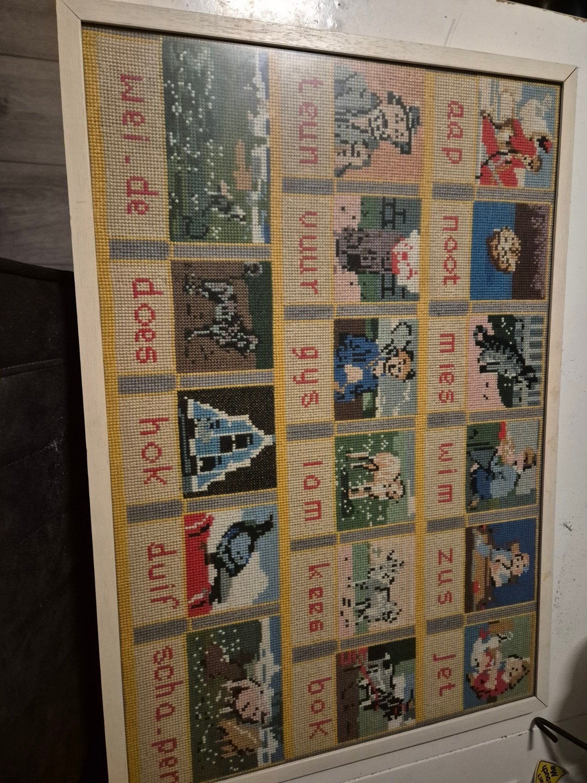 Geborduurd Schilderij - Educatief Thema (65x45 cm), 50 – 75, Minder dan 50 cm, Gebruikt, Ophalen of Verzenden