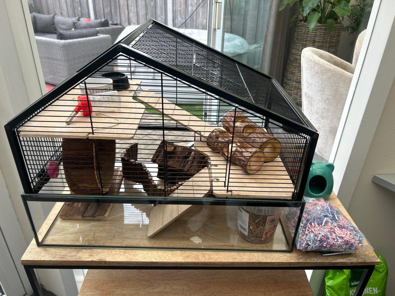 Hamsterkooi, knaagdierenkooi met toebehoren, Dieren en Toebehoren, Minder dan 60 cm, Kooi, Minder dan 75 cm, Ophalen of Verzenden
