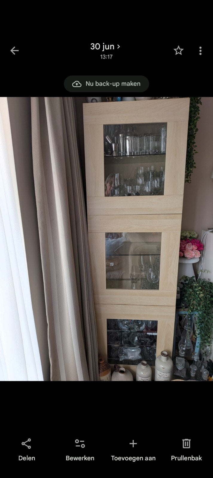 Mooie glazen buffet kast ikea, Ophalen, 50 tot 100 cm, 25 tot 50 cm, Glas