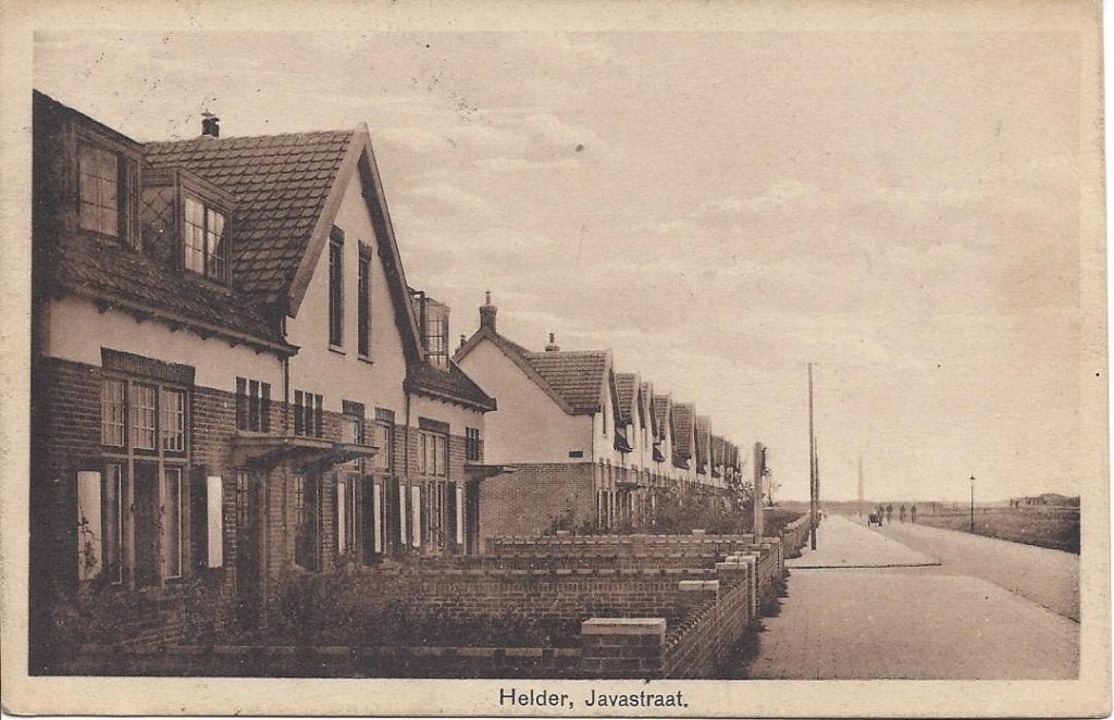 Den Helder (N.H.) Javastraat, Treinstempel 1930, Ophalen of Verzenden, 1920 tot 1940, Gelopen, Noord-Holland