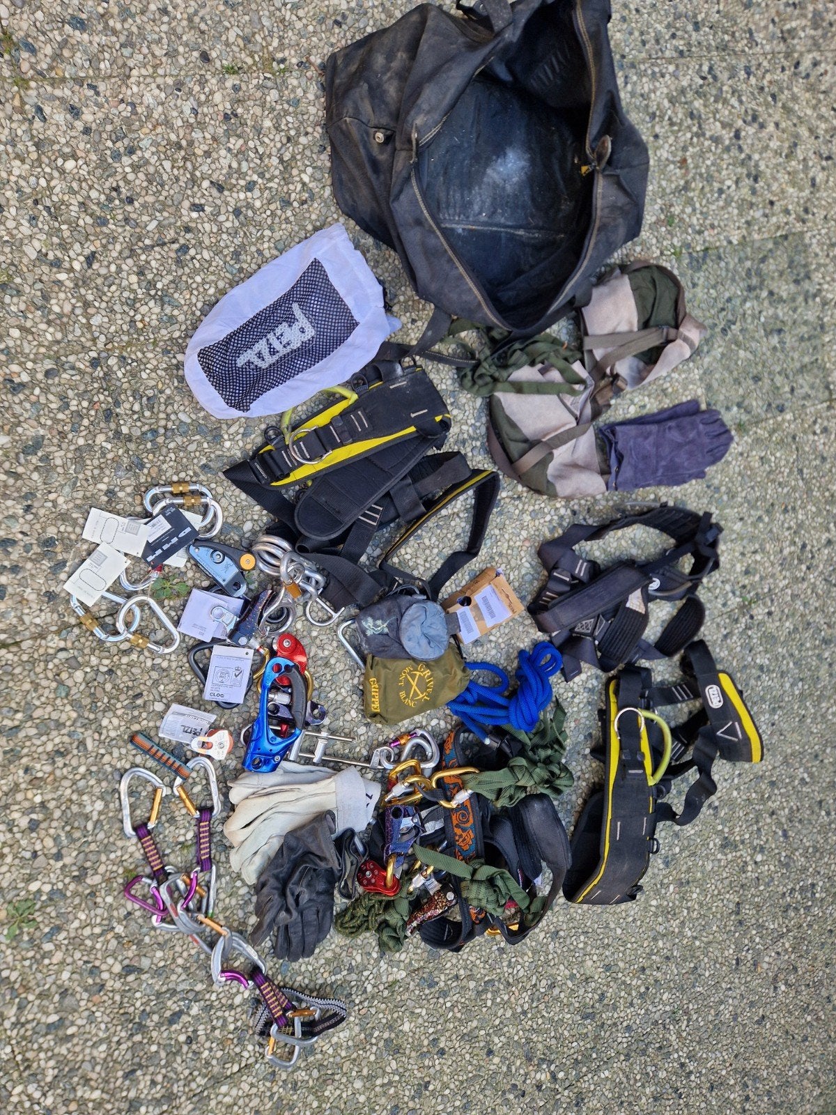 Zeer uitgebreide klimuitrusting / rope access – Petzl, Ophalen, Klimsport-accessoire