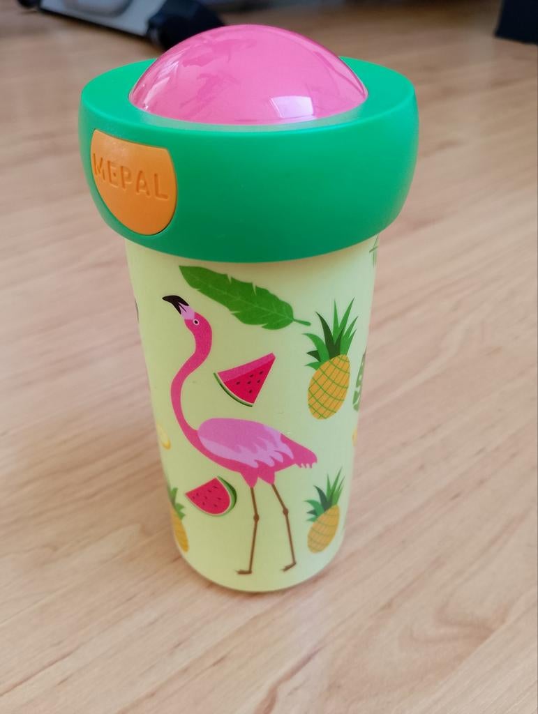 Mepal schoolbeker flamingo - zo goed als nieuw., Ophalen, Zo goed als nieuw