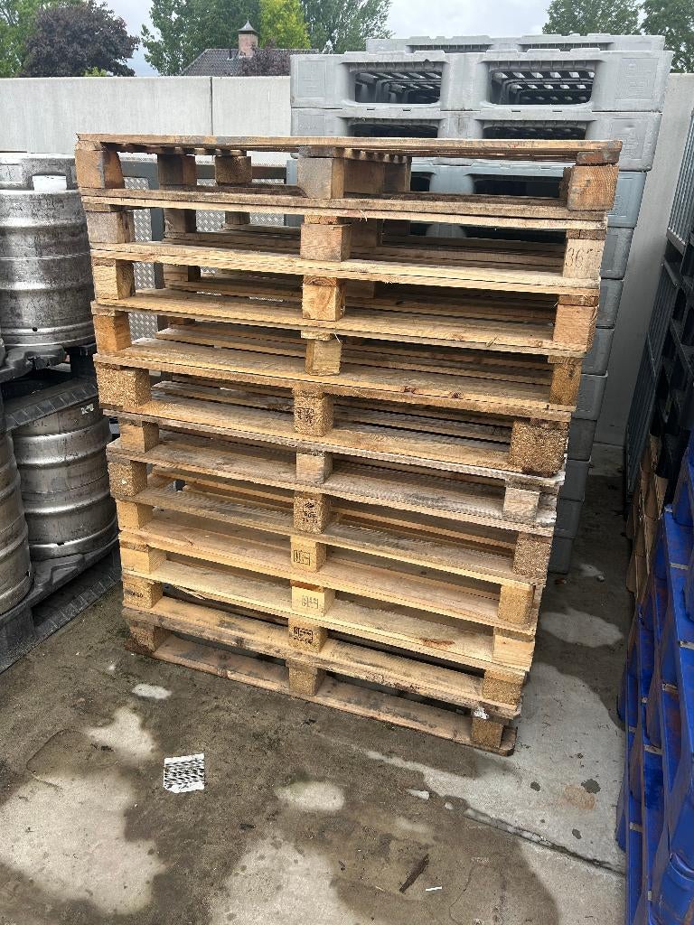 11 Houten pallets 80x120 pallet europallet formaat, Ophalen, Zo goed als nieuw, 50 mm of meer, Pallet