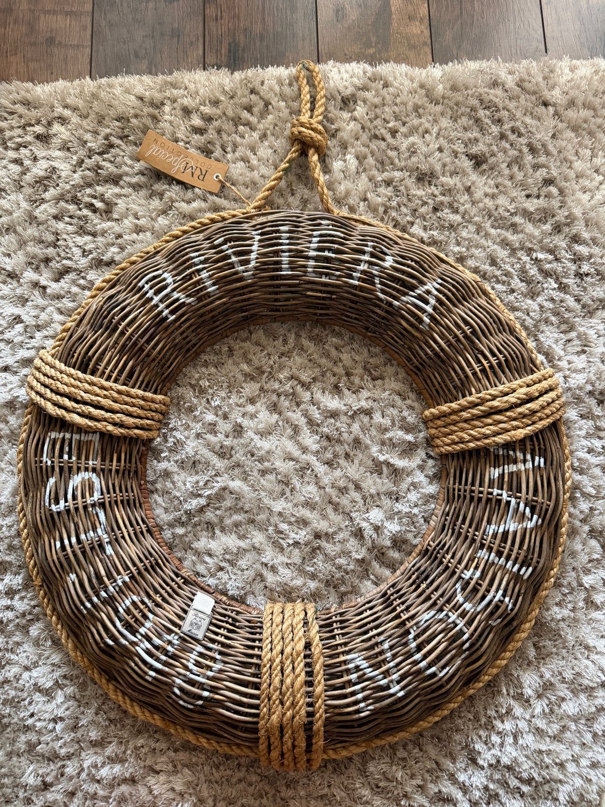 Rivièra Maison reddingsboei rotan wanddecoratie, Ophalen of Verzenden, Natuurlijk materiaal, Bruin, Landelijk