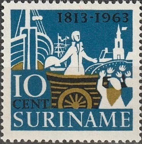 Suriname 1963 - nvph 404 - 150 jaar onafhankelijk Nederland, Postzegels en Munten, Ophalen of Verzenden, Postfris