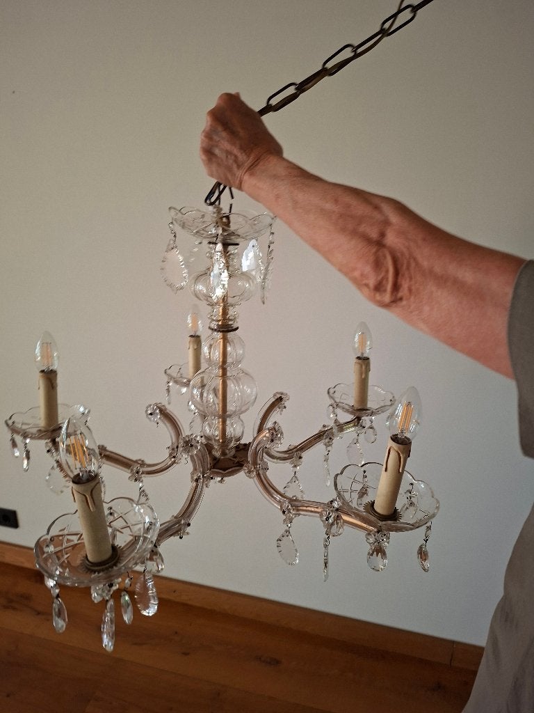 kroonluchter, Huis en Inrichting, Ophalen, Gebruikt, Glas, E27 (groot)