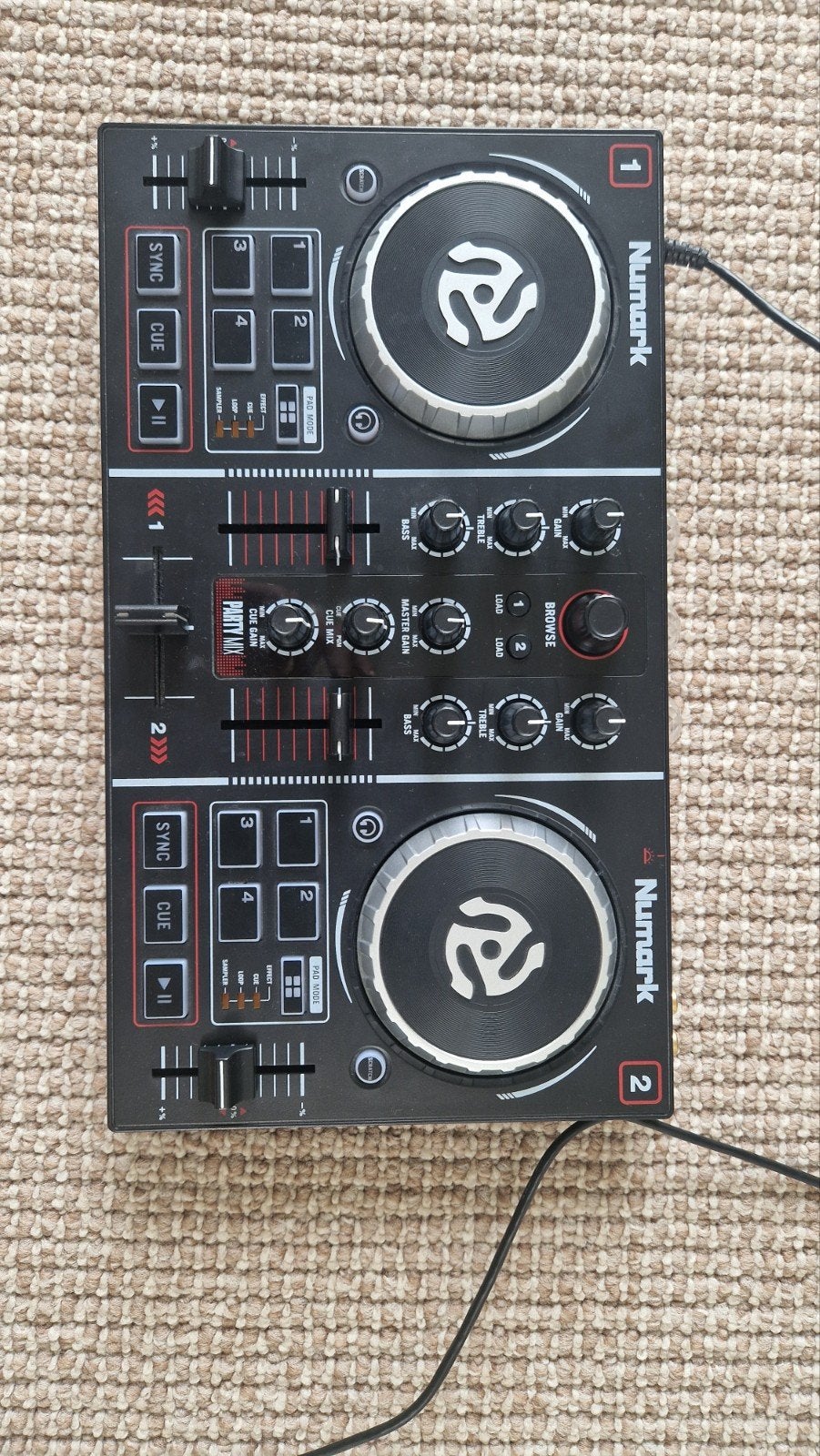 Numark party mix DJ draaitafel met disco lampjes, Muziek en Instrumenten, Ophalen, Zo goed als nieuw, Draaitafel, Numark