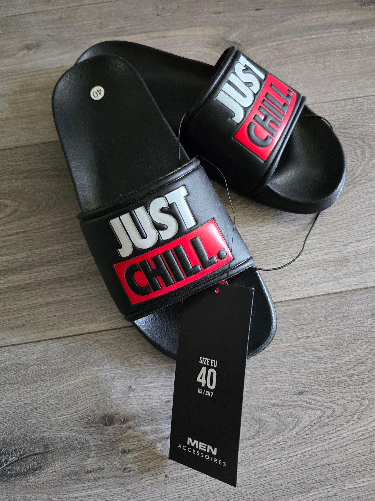 Zwart slippers Just Chill, maat 40, Nieuw (Y7), Ophalen of Verzenden, Nieuw, Zwart
